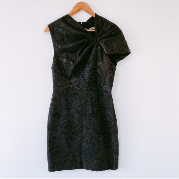 Alice + Olivia Kiro Ruffled Shoulder Mini Dress